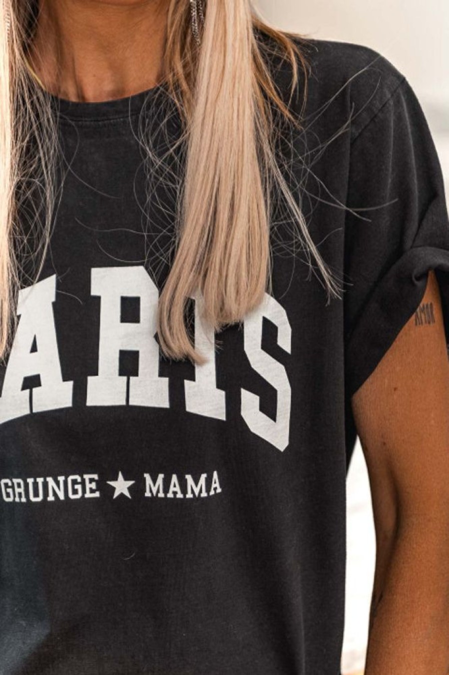 T-Shirts, Tops Grungemama | T-Shirt Grungemama Paris Anthracite