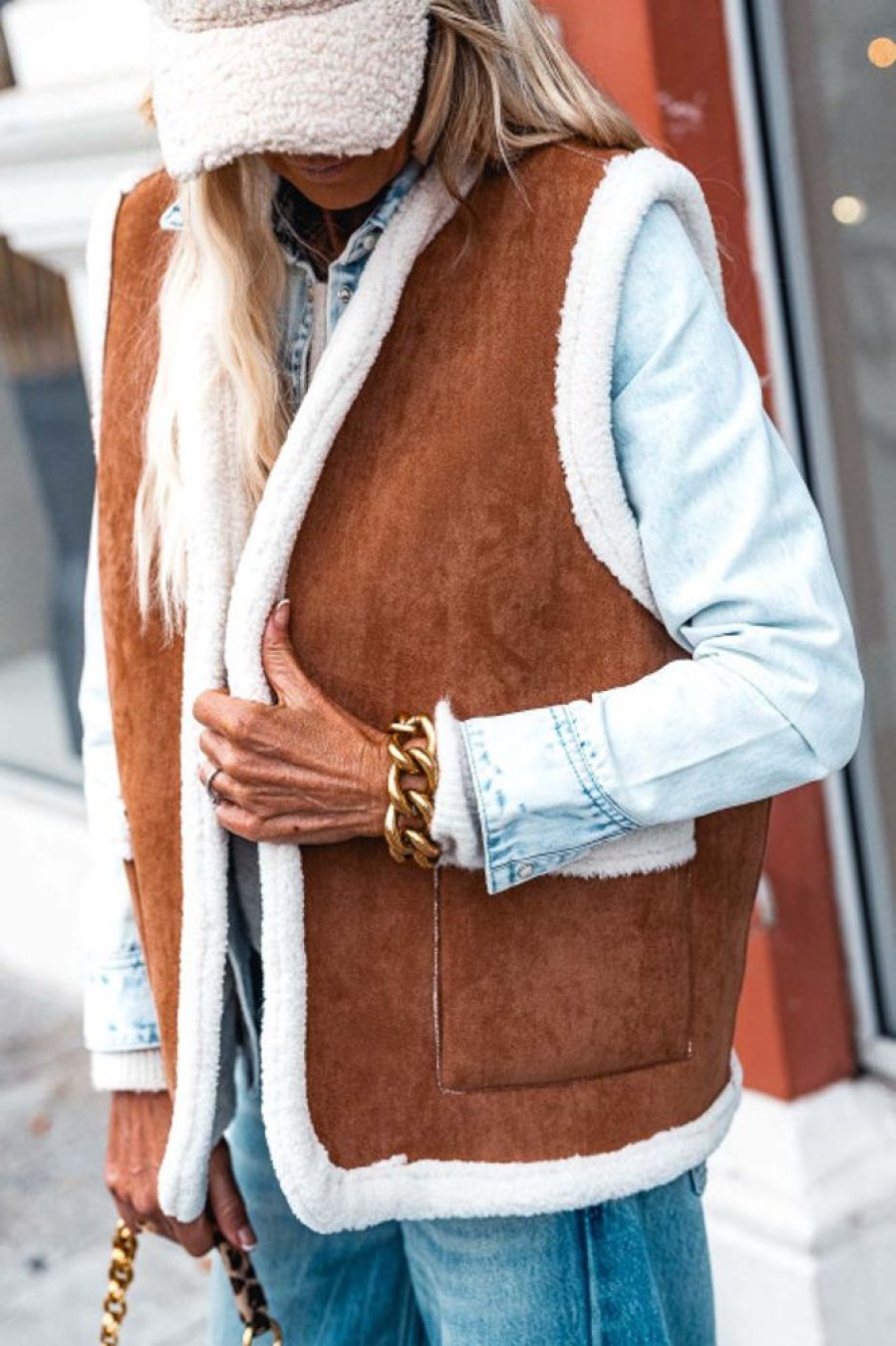 Sweats, Mailles Selection by Nathalie | Gilet Drako Camel